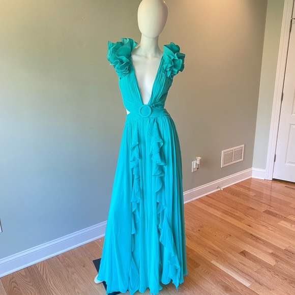 Patbo Flutter Sleeve Maxi Dress Azalea. Size 4. $825. - Picture 11 of 14